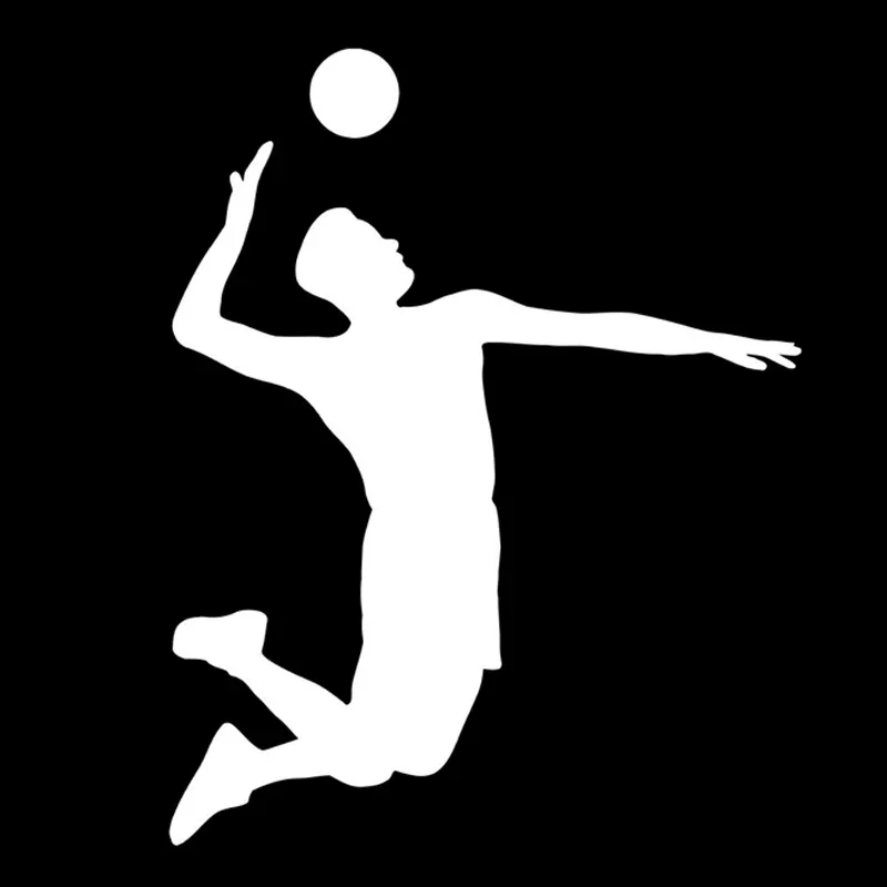 Car Sticker Interesting Volleyball Sport Player Extreme Jump Ball Hit Silhouette Decor Vinyl Decals,16CM*13CM