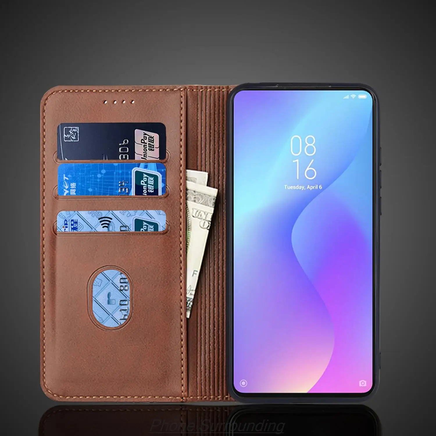 Custodia in pelle per Xiaomi Mi 9T /Xiaomi Mi 9T Pro Flip Case porta carte fondina custodia magnetica per attrazione custodia a portafoglio Fundas