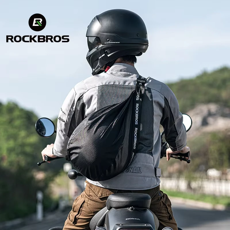 ROCKBROS Spedizione locale Zaino per casco da motociclista Borse da viaggio Borse per casco riflettenti per donna uomo motociclista di grande capacità