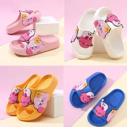 New Kid Star Kirby Anime Cartoon Cute Kids Slippers Outdoor Home Girl Stomping Feeling Girl Beach Anti Slip Baby Girl Boy Gift