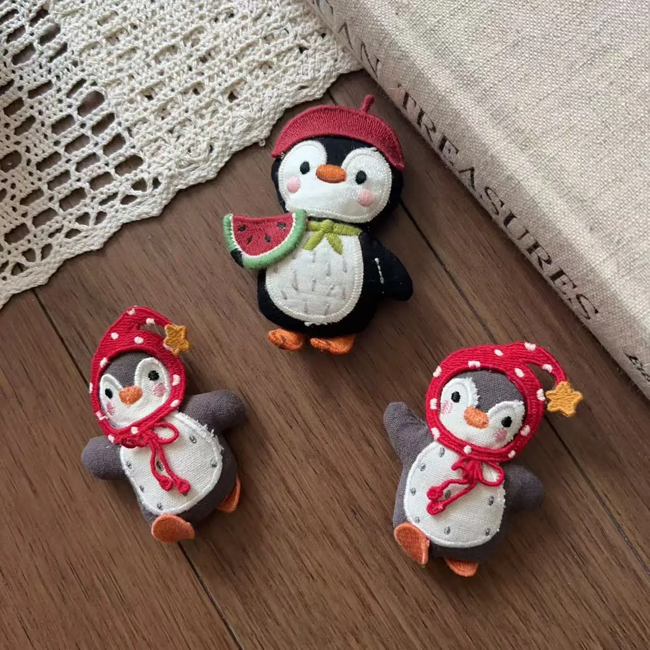 Premium Stuffed Cotton Penguin DIY Embellishment for Headwear Footwear Bag Charm Sewing Accessory Kids Apparel Cute