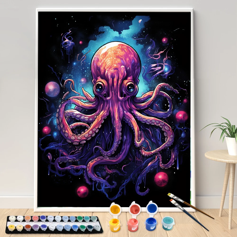 Digital Acrylic Painting Kit DIY Scary Sea Tentacle Art Canvas Hand Painted Home Decor Personalized Surprise Gift