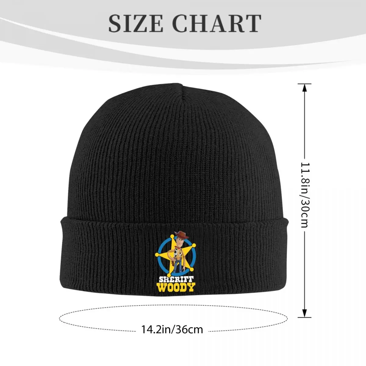 Toy Story Woody Sheriff Is Here Beanie Hats Y2K Cool Caps Unisex Adult Kpop Knit Hat Autumn Custom Thermal Elastic Beanie Hat