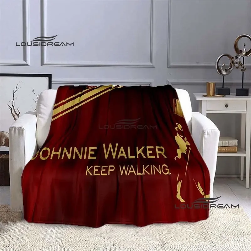Johnnie Walker-Manta de Whisky con estampado 3D, manta cálida de franela, regalo de cumpleaños y Navidad, dormitorio, sofá, viaje