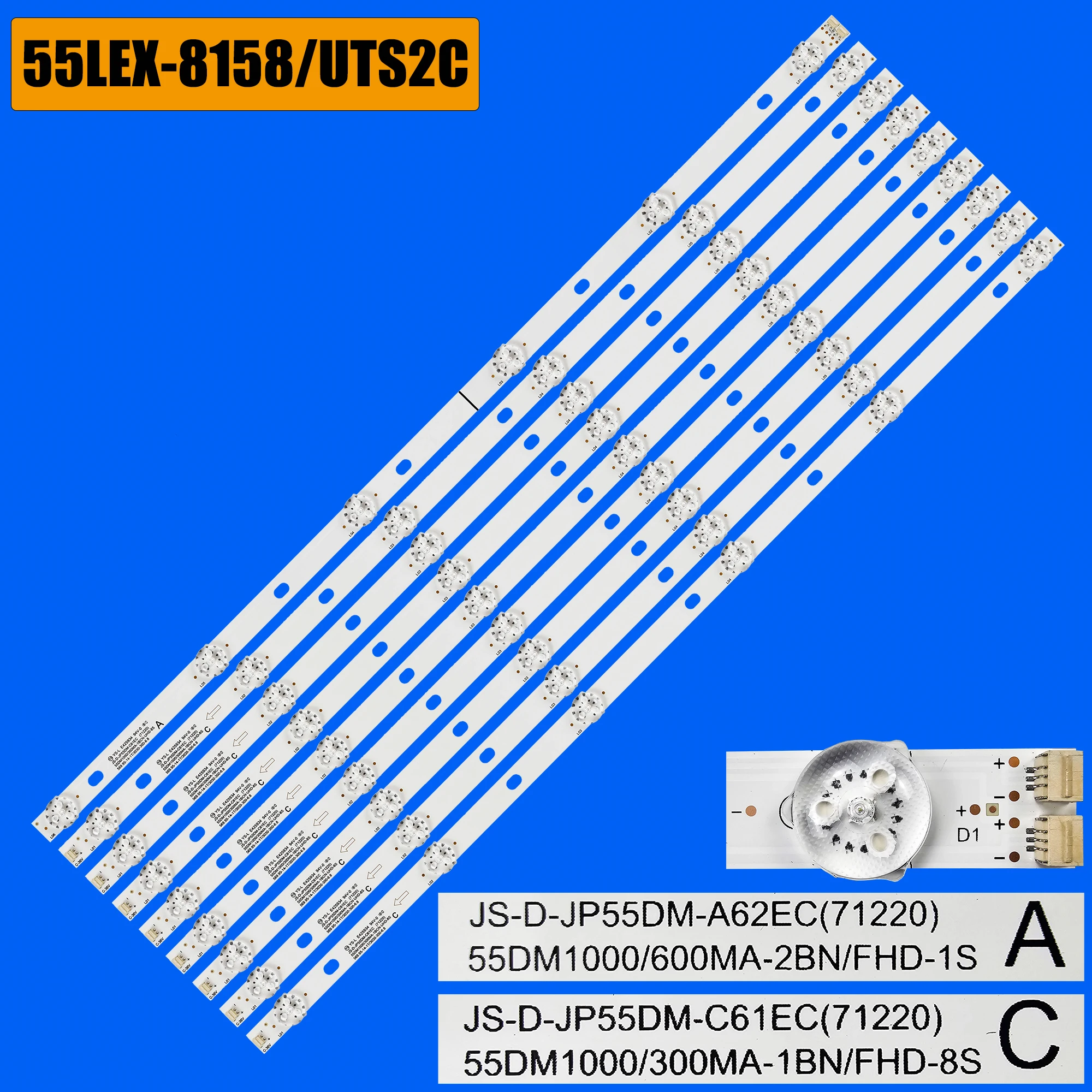 

Лента светодиодной подсветки для 55LEX-8158/UTS2C 55DM1000 eiQ-55UHDT2SMH HI5502UHD Q55GZT6500 Q55GZT6500AND JS-D-JP55DM-A62EC