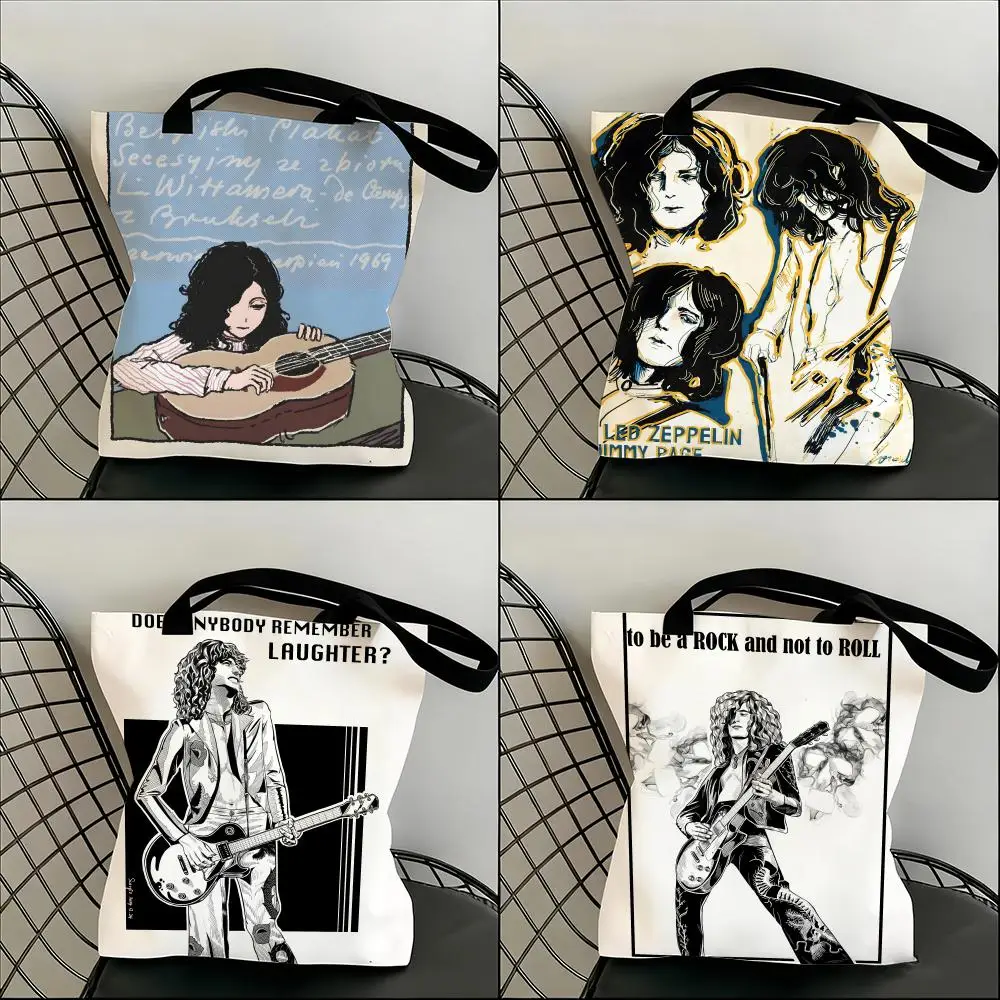 

J-Jimmy P-Page-S Storage Bags Lightweight Canvas Shoulder Shopper Fashionable Eco Multi Use Tote with Large Capacity