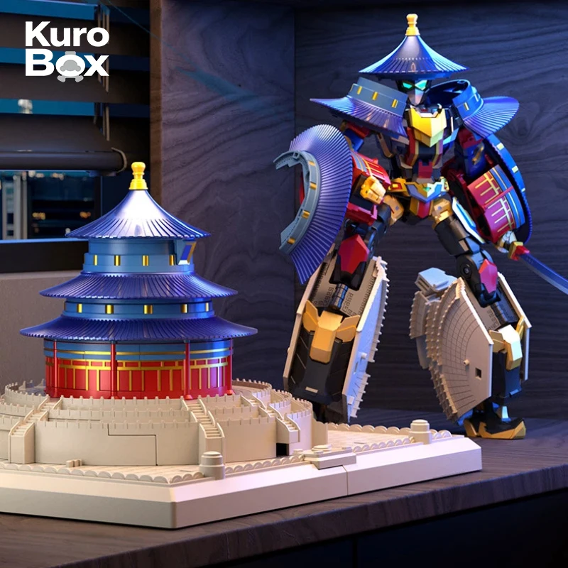 Transformujący się robot Jinyiwei Świątynia Nieba Sala Qinian Model figurki Architektura chińska Zabawka edukacyjna Prezent dla chłopców