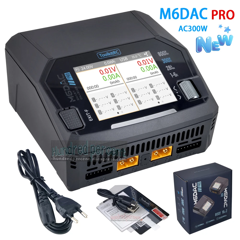 ToolkitRC M6DAC V2/PRO Ladegerät Intelligente Ausgleichsspannung AC300W 200W DC800W Lithium-Batterie 1-6S FPV Spielzeugmodell Auto Zubehör – Detail 1