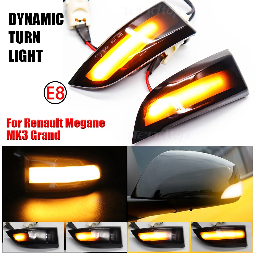 Dynamic Blinker Mirror Indicator Light Side Marker Turn Signal Lights For Renault Megane 3 MK3 Scenic Fluence Latitude Safrane