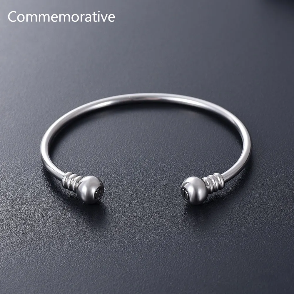 Double End Open Cremation Urn Bracelet For Ashes Fashion Stainless Steel Memorial Jewelry Keepsake Bangle 4 Colors Ashes Lockets