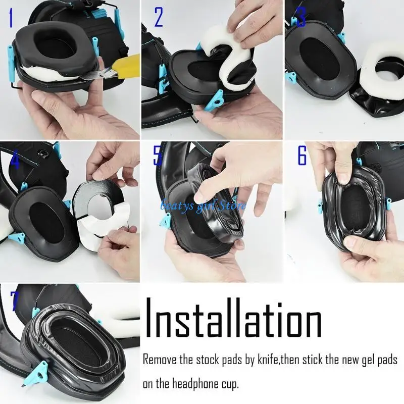 

C7AB 1 Pair Replacement Ear Pad Cushion for Walker or Wireless Headphone Earpad Foam Headset Ear Cup Accessories