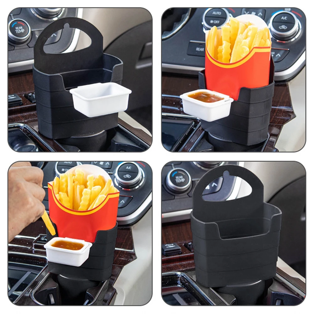 Accessori per auto supporto per patatine fritte con supporto per patatine fritte, ketchup, salsa e altro