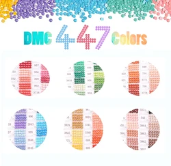 5D Diamond Painting Drills Wholesale DMC 447 Colors Full Square/Round Crystal Beads Diamond Embroidery Accessory Factory Direct