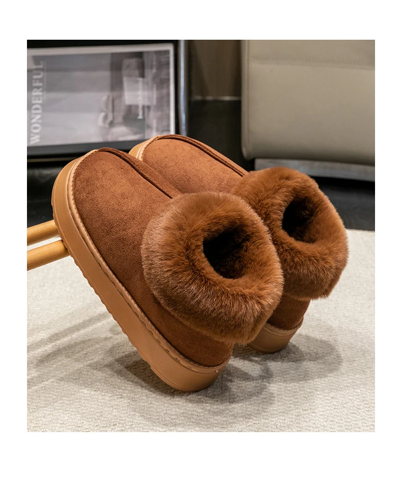 Winter-Slip-On-Hausschuhe für Herren, dicke Memory-Schaum-Sohle, ultraweiches, mit Fleece gefüttert, warme High-Top-Hausschuhe für drinnen und draußen – Detail 15