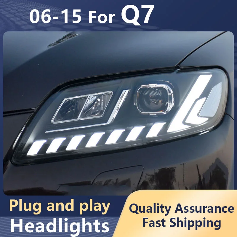 Car Styling Headlights For AUDI Q7 2006-2015 LED Animation Daytime Running Lights Dynamic Turn Signal Auto Assembly