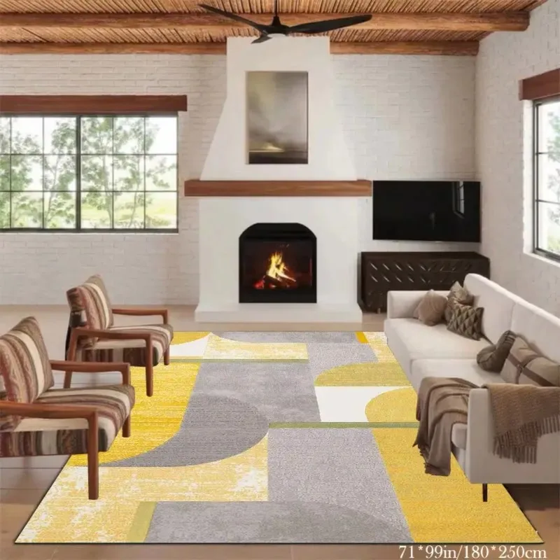 VIKAMA Geometric Colour Block Abstract Rug – Living Room, Bedroom and Study Rug: Comfortable, Soft, Warm and Non-Slip Home Decor