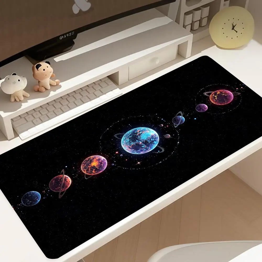 

The cosmic dance of colorful planets Non-slip rubber bottom washable mouse pad