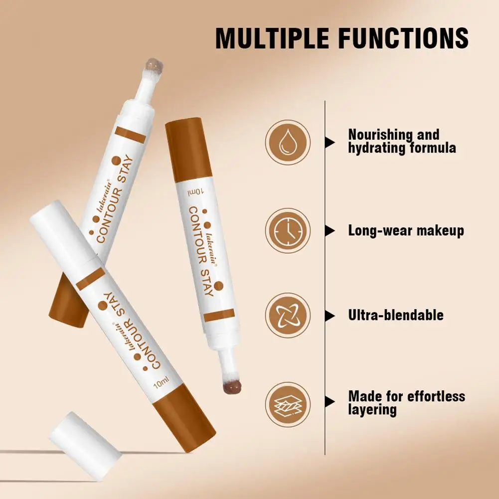 Penna per il contorno liquido Contorno opaco naturale Cosmetici per il trucco del viso in crema tridimensionale impermeabile a lunga durata