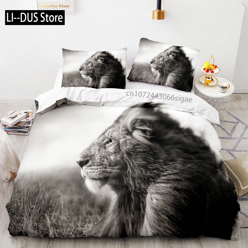

Beast lion Bedding Set Single Twin Full Queen King Size Animal Bed Set Aldult Kid Bedroom Duvetcover Sets 3D Print 039