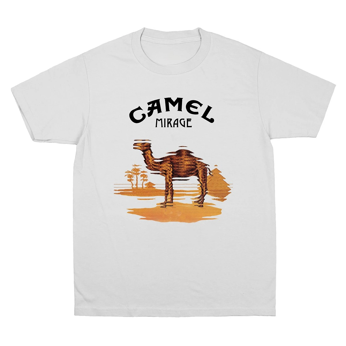 

Shoulder Loose Summer Men's and Women's T-shirts Camel American Avant-garde Art Rock Band Short Sleeve Cotton Print