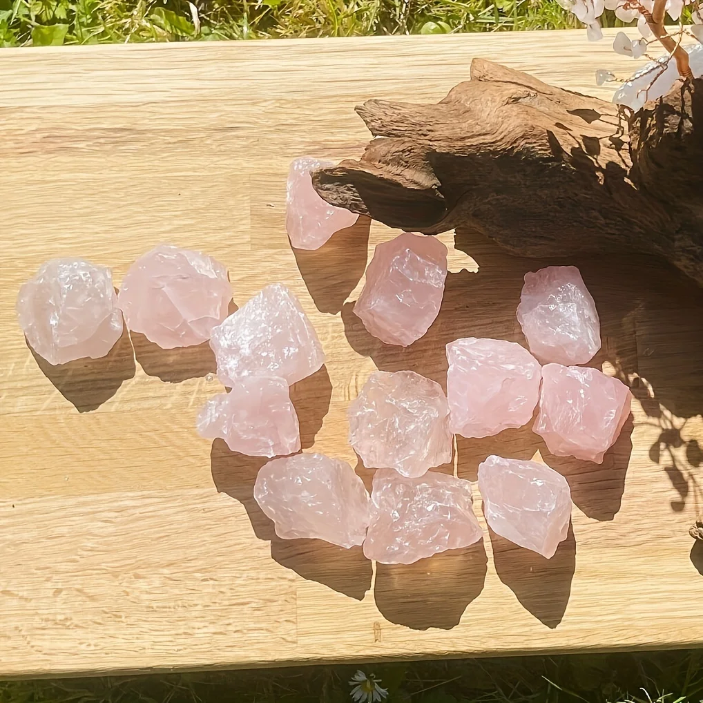 Natural Rose Quartz Rough Stone, Natural Pink Crystal Raw Stone, Pink Aromatherapy Diffuser Stone