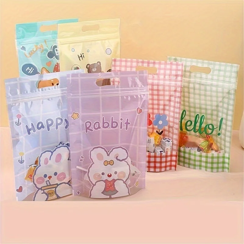 Niedlicher Snack-Druckverschlussbeutel, Kekse, Süßigkeiten, Verpackungsbeutel, Party-Geschenktüte, Aufbewahrungstasche, 4 Farben, gemischt, Neujahr, Hochzeit, Party, Geschenktüte, 50 Stück