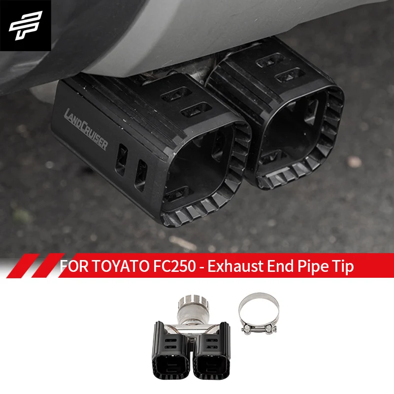 

For Toyota Land Cruiser Prado 250 LC250 2024+ The decorative accessory at the end of a car's exhaust pipe，Mecha style