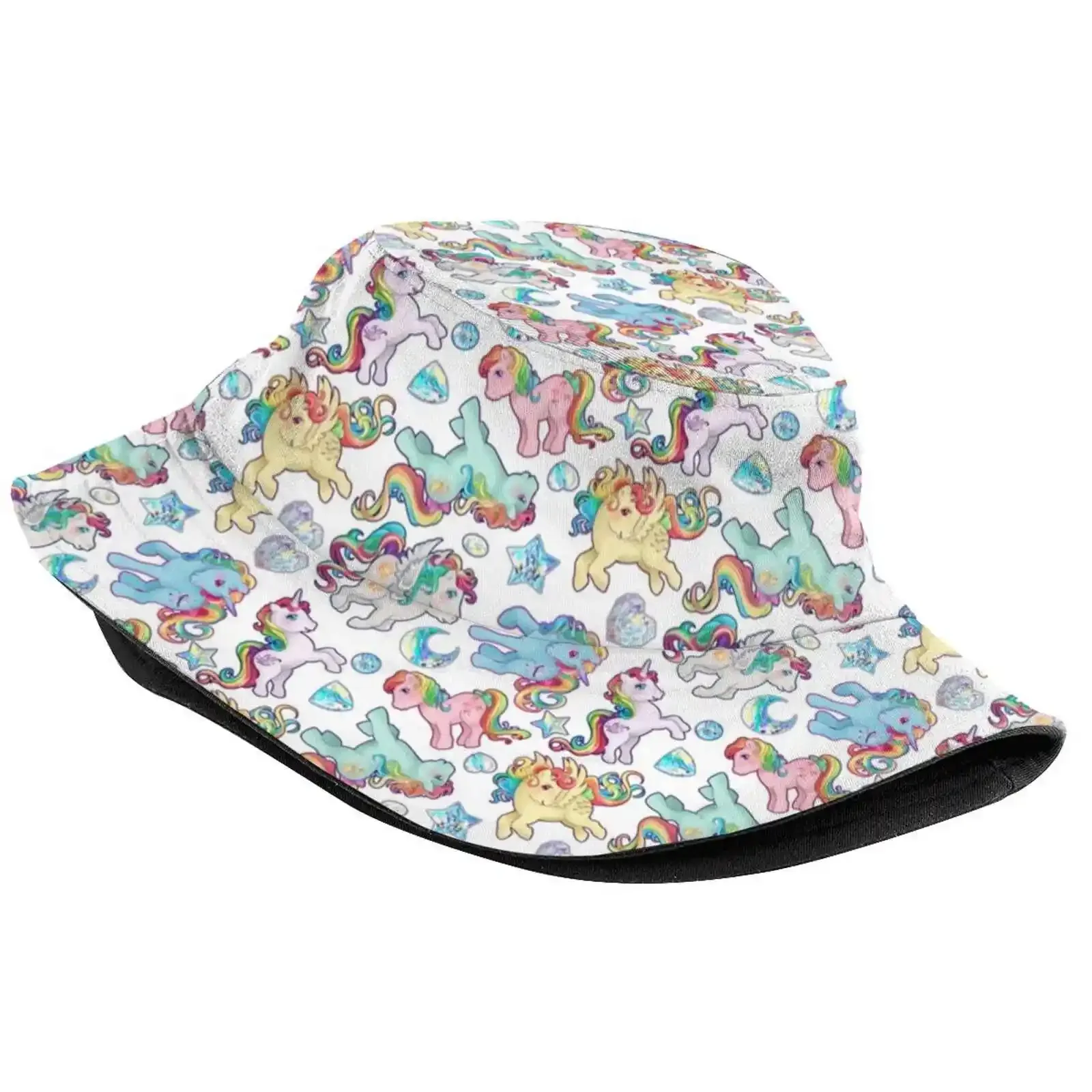 Rainbow Ponys G1 Sun Cap Fisherman Hat Bucket Hats My Little G1 Cake Rainbow