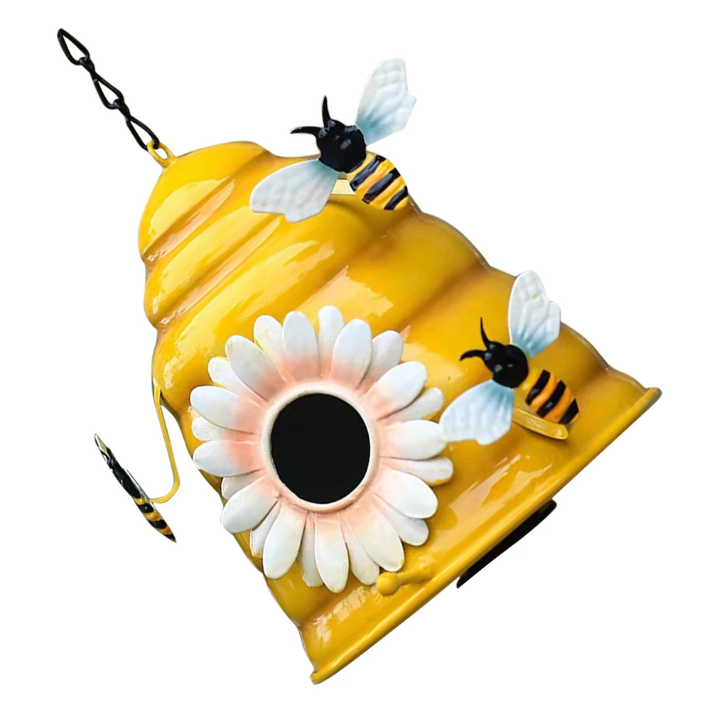 

Outdoor Birdhouse For Garden Park Decoration Box Durable Metal Design Cozy Winter Shelter Space Saving Hanging Decorative