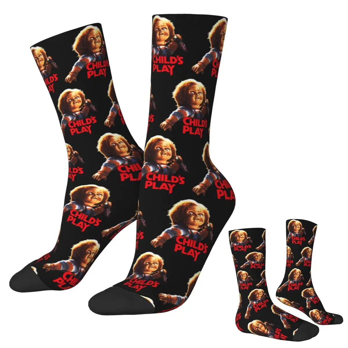 

Носки Chucky See You In Hell, чулки высокого качества в стиле Харадзюку, всесезонные длинные носки, аксессуары, подарок на день рождения для мужчин и женщин