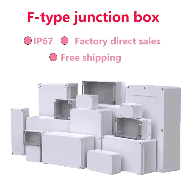 Outdoor Waterproof Junction Box Housing IP67 Rainproof Plastic ABS Enclosure Screw Cable Sealed Connections Cases for Electronic