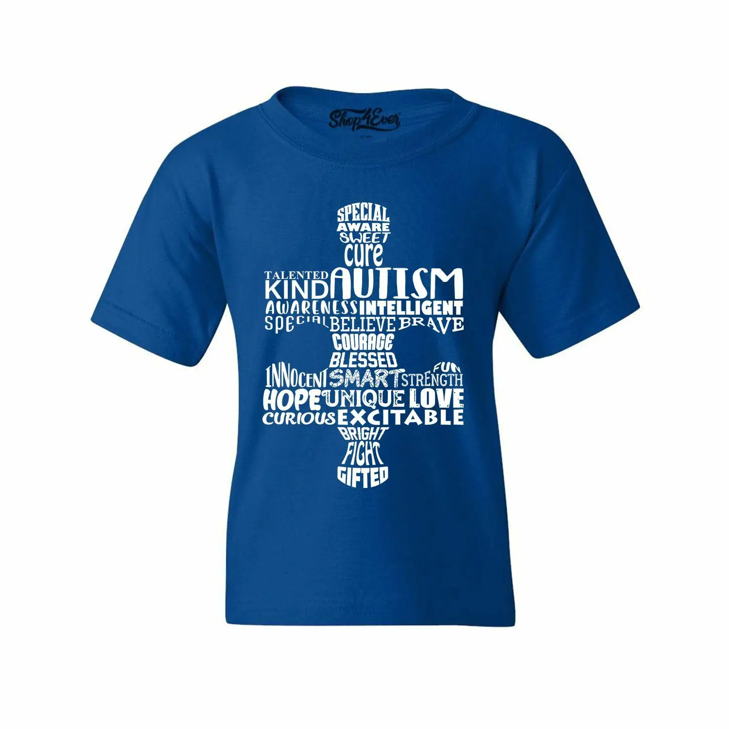 Autism Puzzle Piece Word Cloud Youth's T-Shirt Awareness Be Kind Shirts