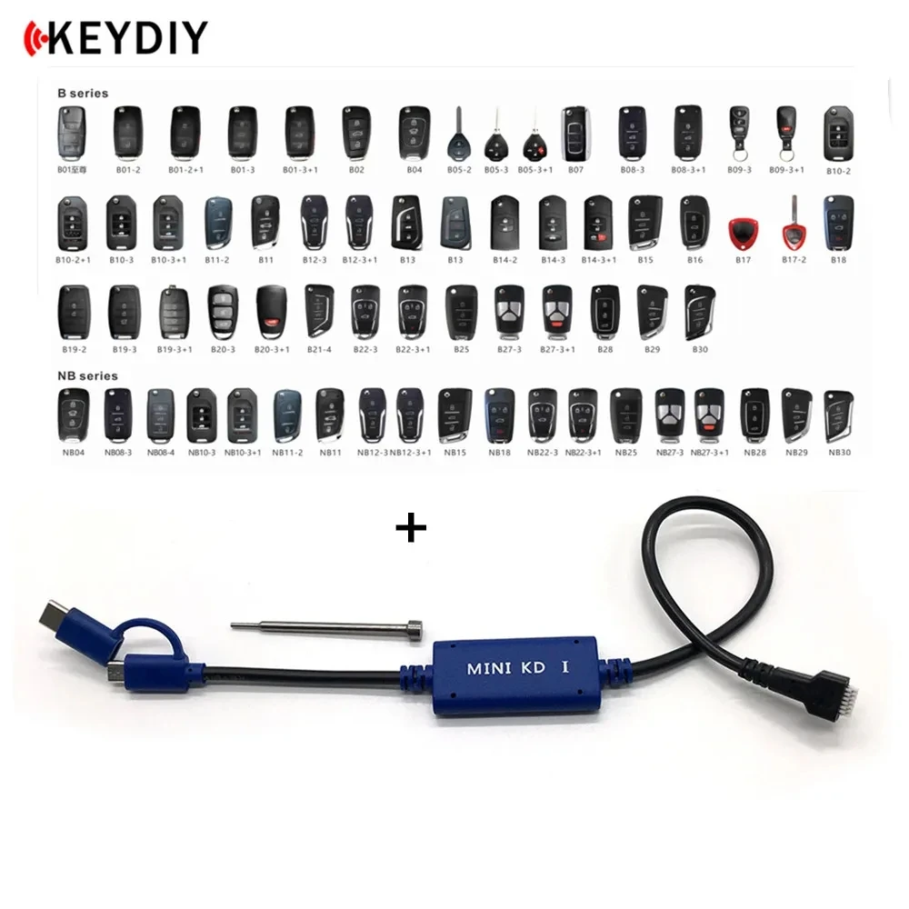 1pc KEYDIY Mini KD Key Generator Remotes Cable Support Android with KDMINI/KD900/KD-X2/KD-MAX B Series Remote