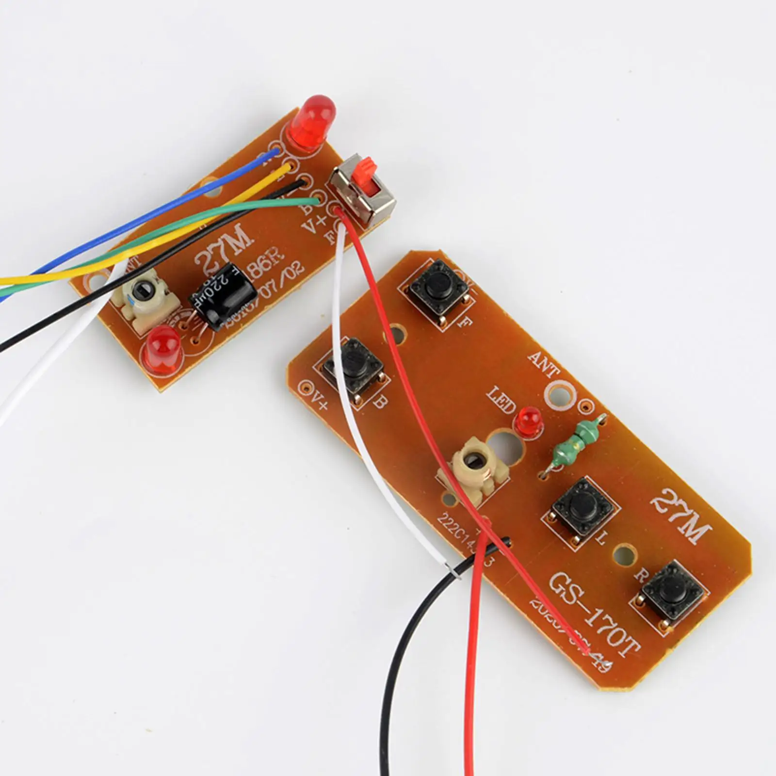 2 szt. Nadajnik-odbiornik moduł tablicy zestaw zdalnego sterowania 27MHz obwód PCB 4CH dla modeli samochodów ciężarowych Crawler RC DIY zmodyfikowany