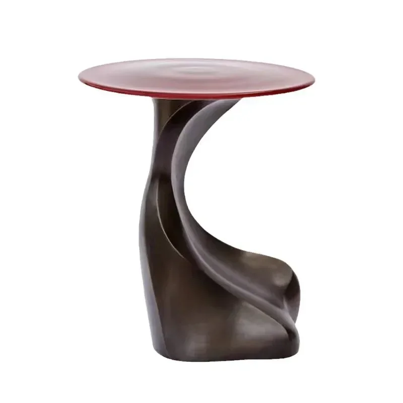 Creative Internet celebrity paint coffee table side table modern casual simple electroplated marble