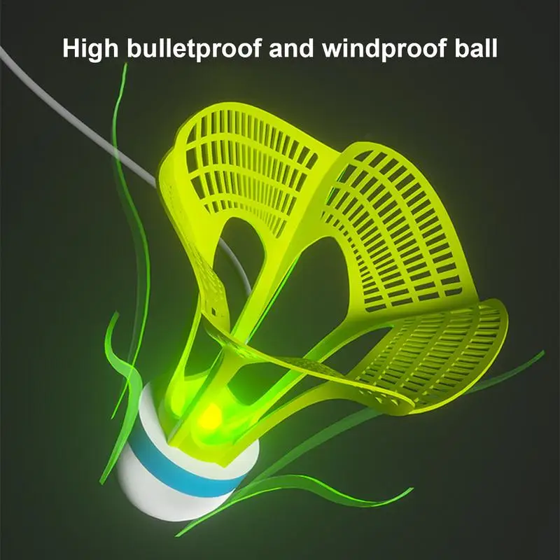 Badminton Rebound Trainer Fun Badminton Solo Trainer Kids With Luminescent Badminton Balls Badminton Training Equipment For Door