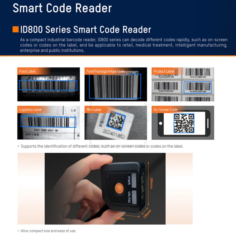 جديد HIKROBOT ID2000 قارئ الرمز الذكي MV-ID803M-03S-WBN-SR-R MV-ID803M-03S-WBN-SR-U MV-ID803M-03S-WBN-SR #5