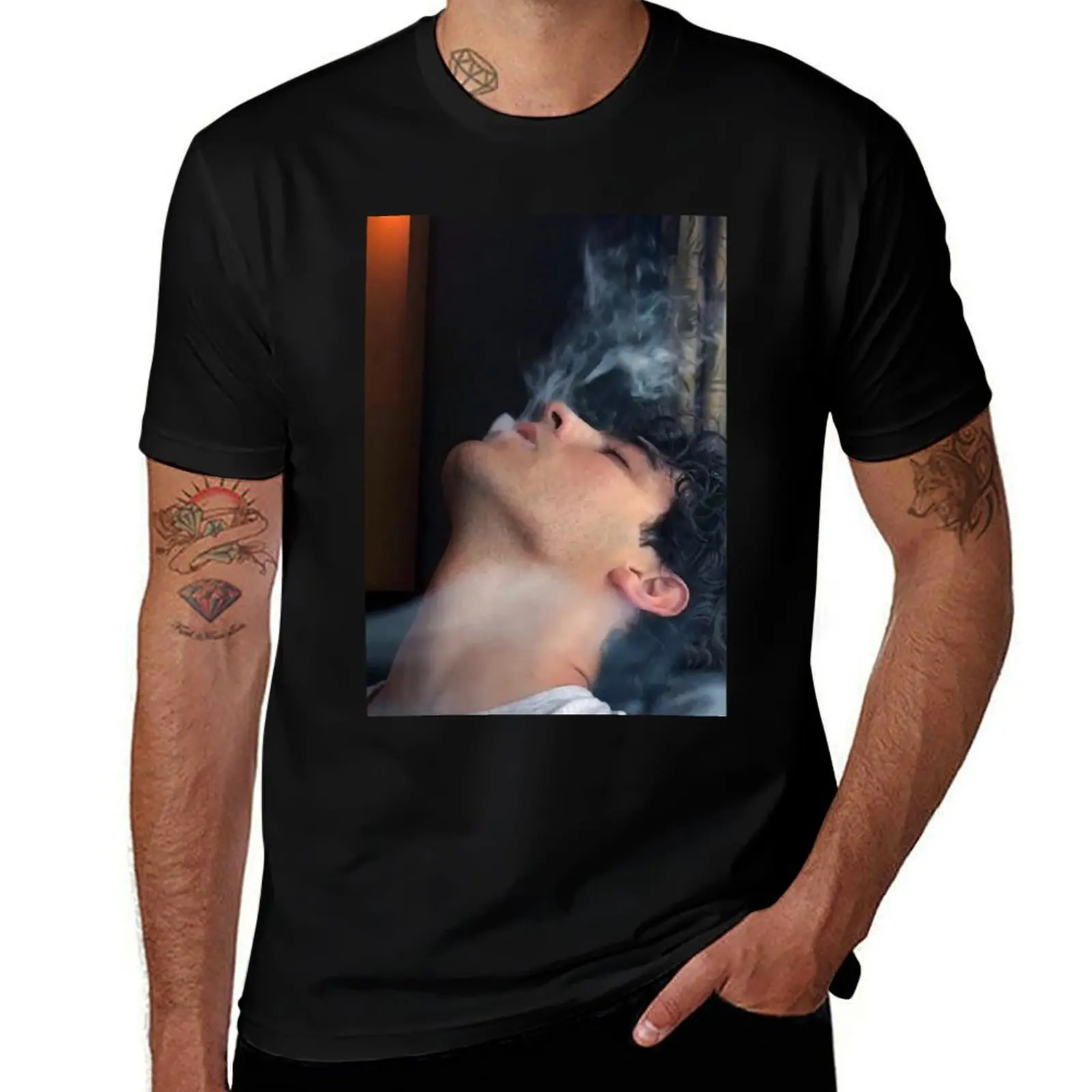 

Joe Jonas Smoking T-Shirt affliction shirts summer 2025 sweat plain t shirts men