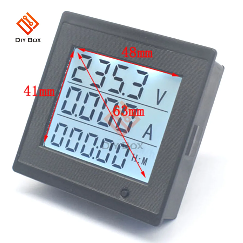 220V 20A AC 80-300V Electric Energy Meter Digital Display Volatge Current Meter Power Detector LCD Voltmeter Wattmeter Tester