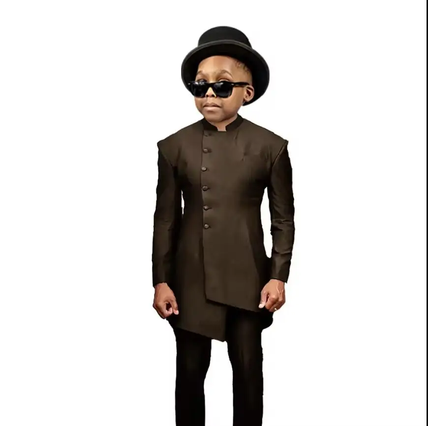 

Boys Suits African Style Wedding Formal Design Outfit Kids 2-16 Years Old Set Tuxedo Single Breasted Blazer Pants