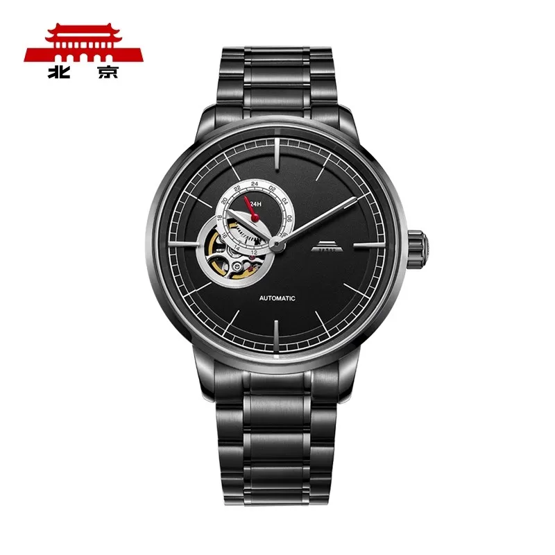 Beijing Watch Official Genuine Automatic Mechanical Watch Male Orion Hollow Through Waterproof Calendar Gift Men's Watch