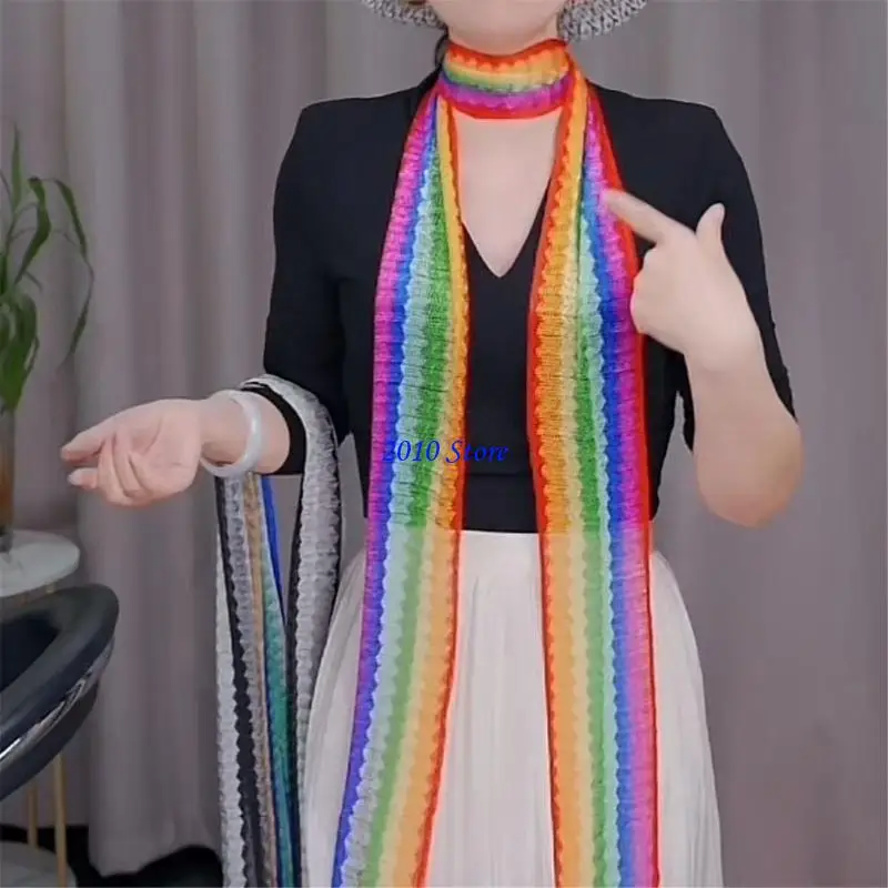 

F3MF Элегантная полоса шарф кружевные шарфы шарф