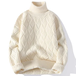 Turtleneck Sweater Men Loose Knitted Pullovers Mens Autumn Winter Warm Knitting Sweaters Streetwear Casual Pullover Man Knitwear