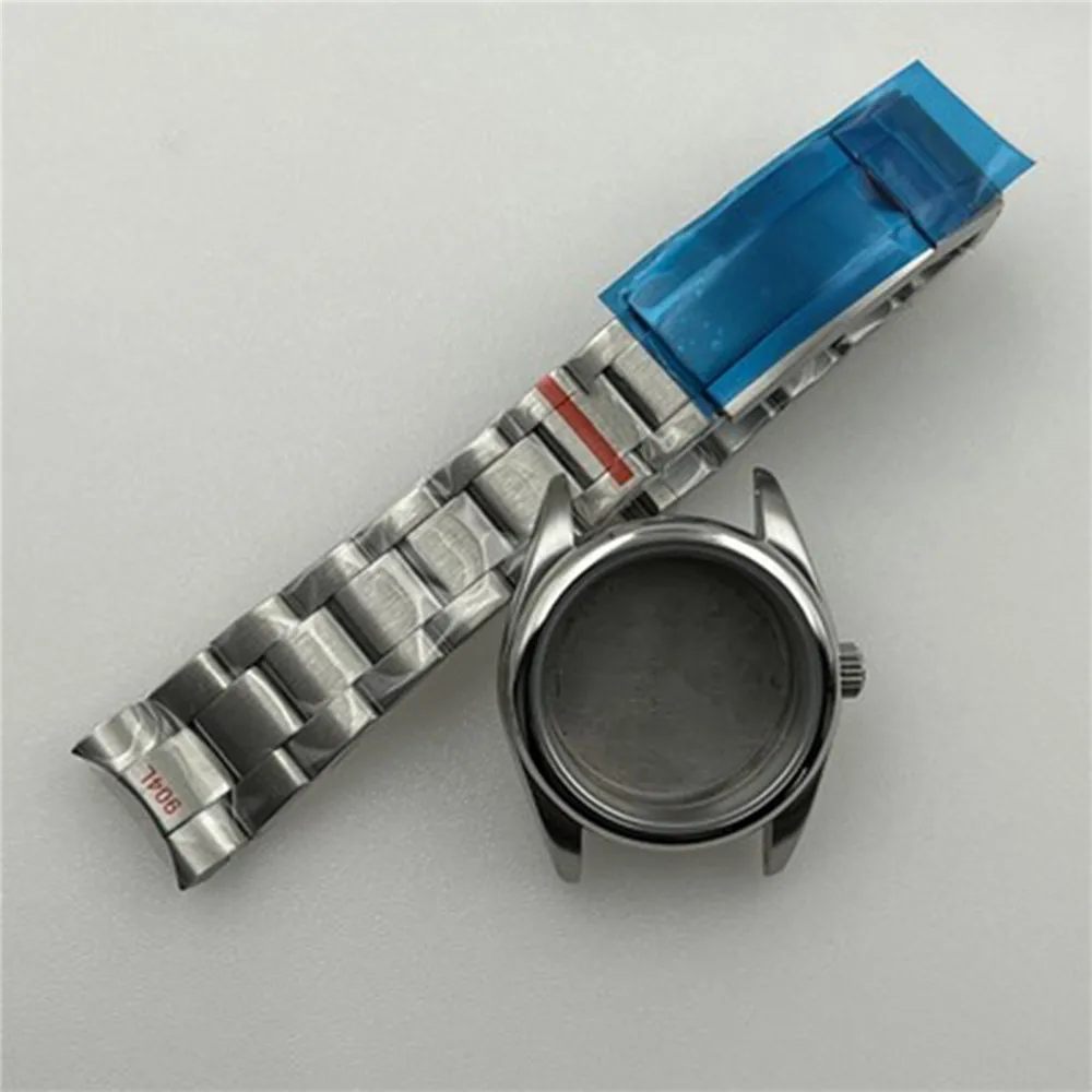 

NH35 Cases 36mm, Stainless Steel Watch Case Strap, Sapphire Glass Mirror, 20mm Brushed Strap, for NH35 NH36 4R35A 4R36A Movement