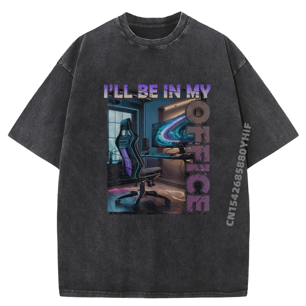 

Pc Gaming I Ll Be In My Office Hardware Nerd Pc Gamer Big And Tall T Shirts Designer Clothes Mens Loose Washed Shirt
