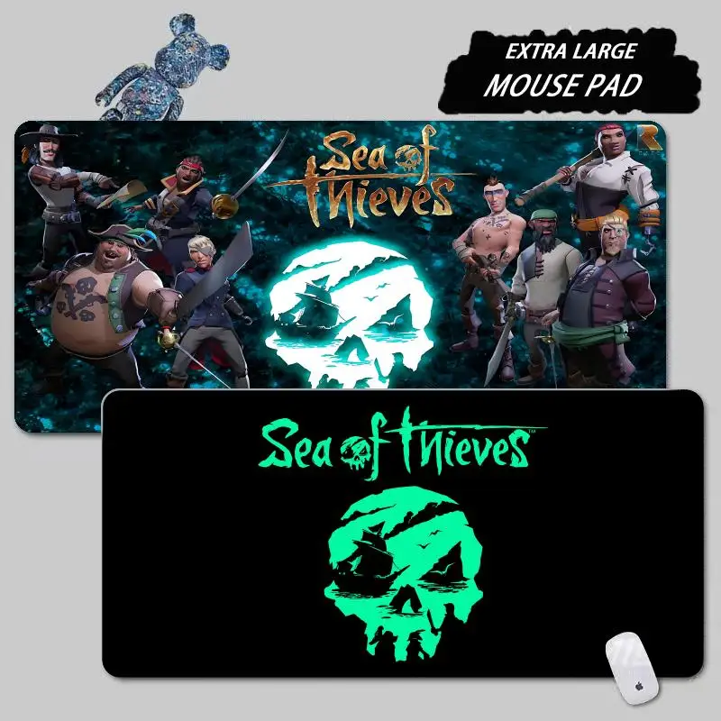 S-Sea of T-Thieves MAP Mouse Pad Tapetes de Mesa Teclado, Borracha Kawaii, Tapete de Mesa Antiderrapante, XXL,90x40cm