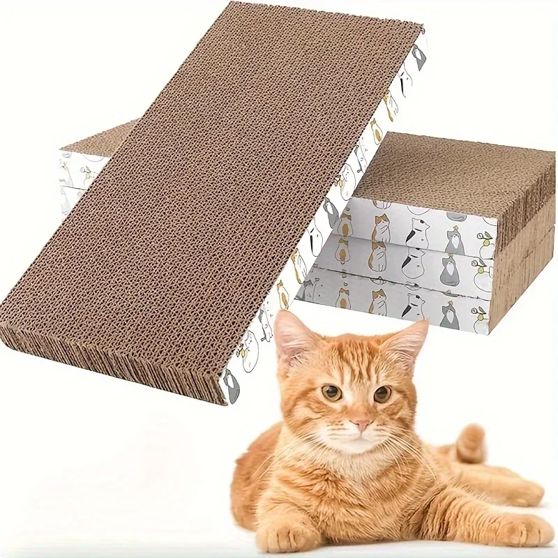 1 pcs Extra-Durable Cat Scratching Pad - Thick, Non-Shedding Corrugated Cardboard with Wave Design for Indoor Cats