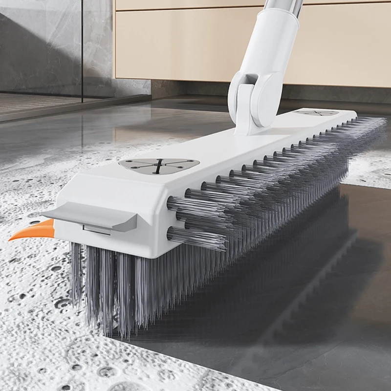 فرشاة تنظيف بمقبض طويل قابلة للتطوير، فرشاة تنظيف أرضية الحمام متعددة الوظائف، مكشطة سيليكون، مكنسة سحرية، ممسحة زجاجية #4