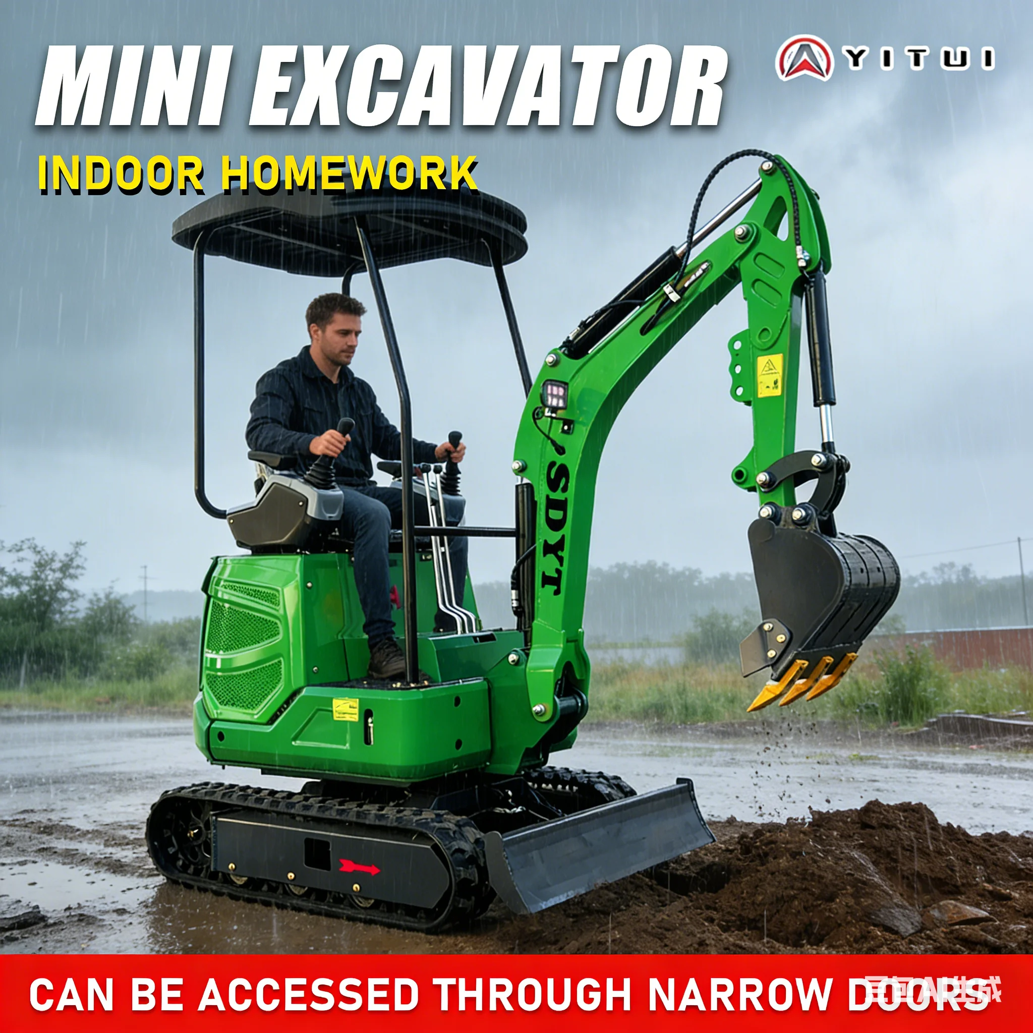 Low Price Selling Customized Mini Excavator 360° Rotary Reinforced Chassis Powerful Euro 5 Emission Standard Mini Excavator