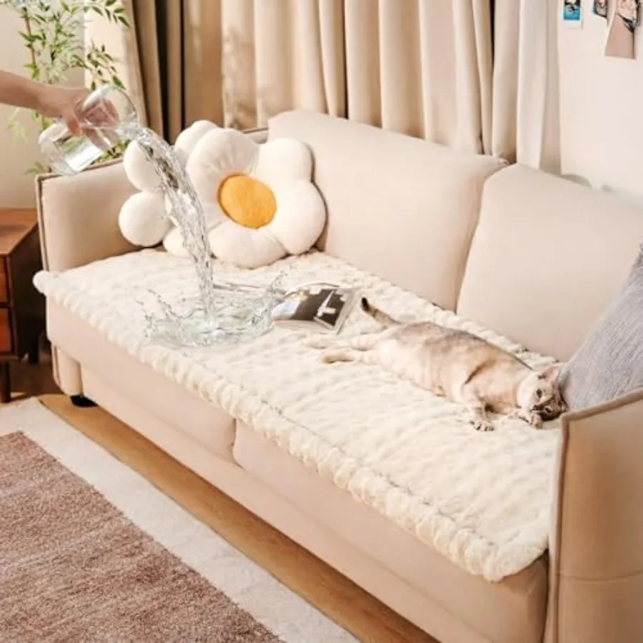 

Pet Couch Cover for Sofa, Waterproof Couch Cover for Dogs Washable, Pet Friendly Fuzzy Sofa Covers Thick Soft Dog Bed Mat Non S
